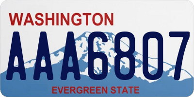 WA license plate AAA6807