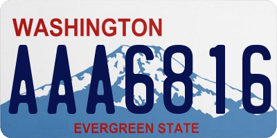 WA license plate AAA6816