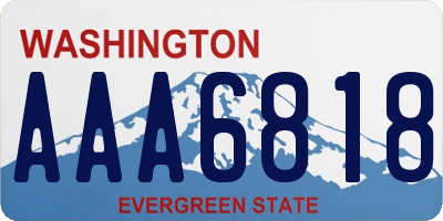 WA license plate AAA6818