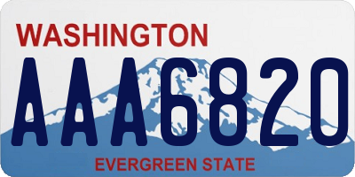 WA license plate AAA6820