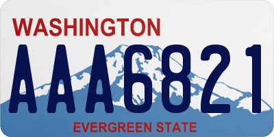 WA license plate AAA6821