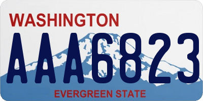 WA license plate AAA6823