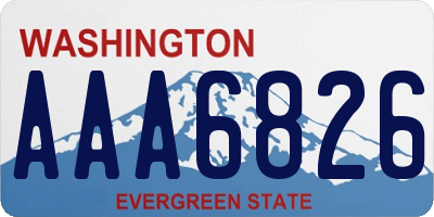 WA license plate AAA6826