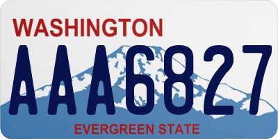 WA license plate AAA6827