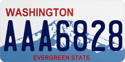WA license plate AAA6828