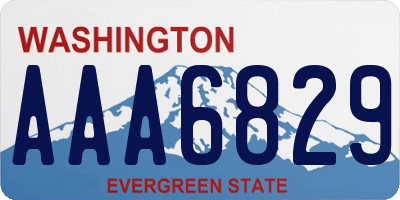 WA license plate AAA6829