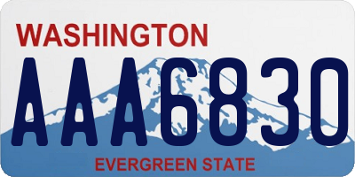 WA license plate AAA6830