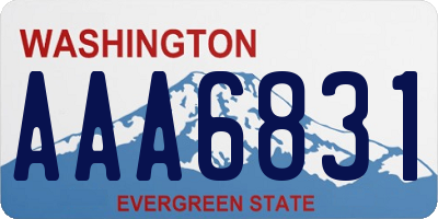 WA license plate AAA6831