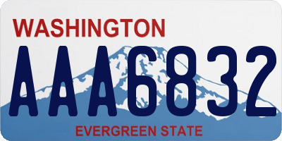 WA license plate AAA6832