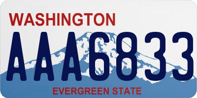 WA license plate AAA6833