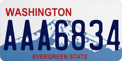 WA license plate AAA6834