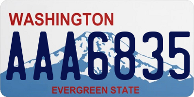 WA license plate AAA6835