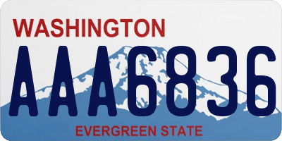 WA license plate AAA6836