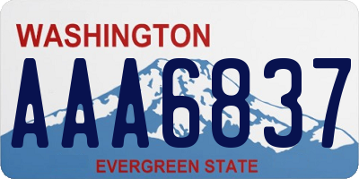 WA license plate AAA6837