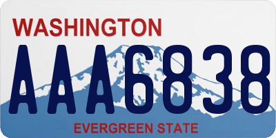 WA license plate AAA6838