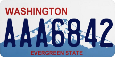 WA license plate AAA6842