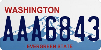 WA license plate AAA6843