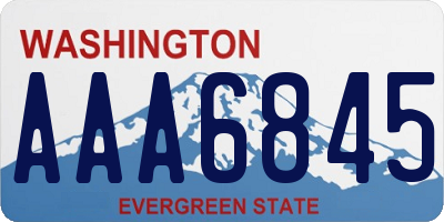 WA license plate AAA6845