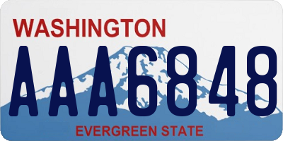 WA license plate AAA6848