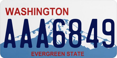 WA license plate AAA6849