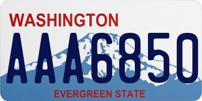 WA license plate AAA6850