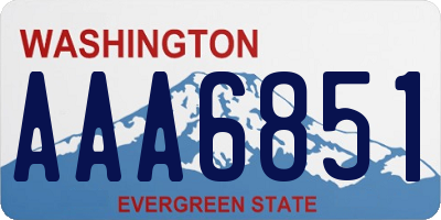 WA license plate AAA6851