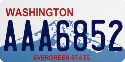 WA license plate AAA6852