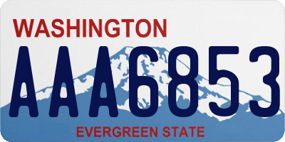 WA license plate AAA6853