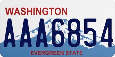 WA license plate AAA6854