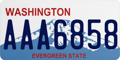 WA license plate AAA6858