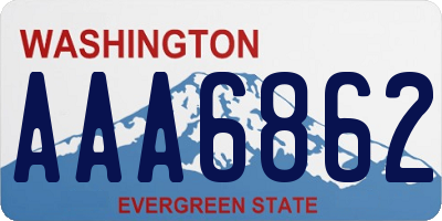 WA license plate AAA6862