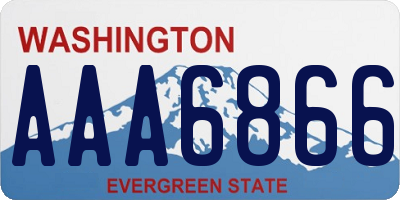 WA license plate AAA6866