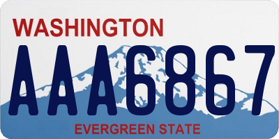 WA license plate AAA6867