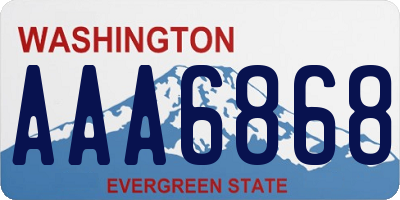 WA license plate AAA6868