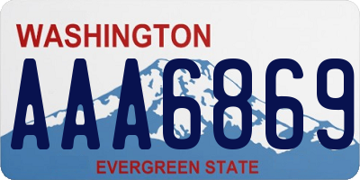 WA license plate AAA6869