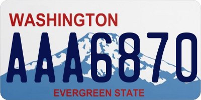 WA license plate AAA6870