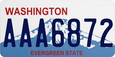 WA license plate AAA6872