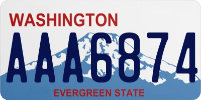 WA license plate AAA6874