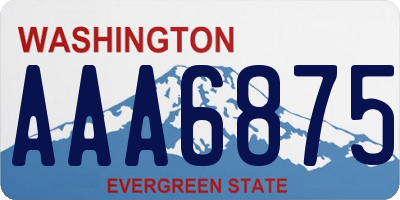 WA license plate AAA6875