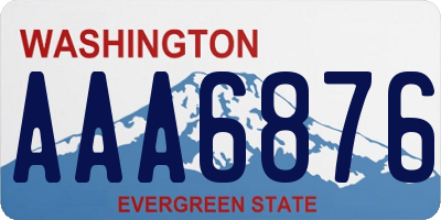 WA license plate AAA6876