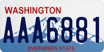 WA license plate AAA6881