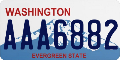 WA license plate AAA6882