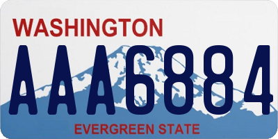 WA license plate AAA6884