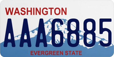 WA license plate AAA6885