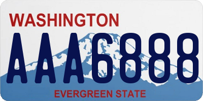 WA license plate AAA6888