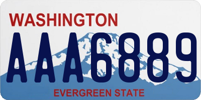 WA license plate AAA6889