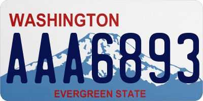 WA license plate AAA6893