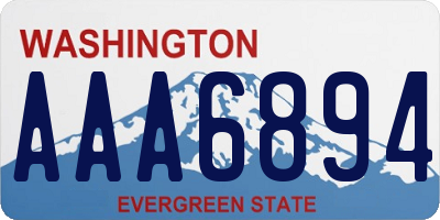 WA license plate AAA6894