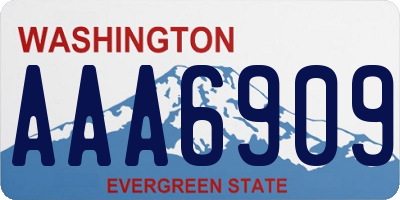 WA license plate AAA6909