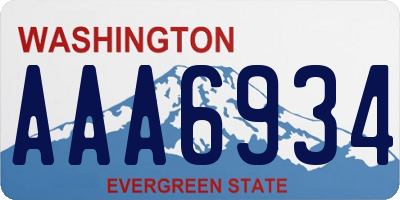 WA license plate AAA6934